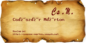 Császár Márton névjegykártya