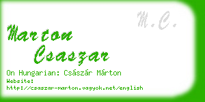 marton csaszar business card